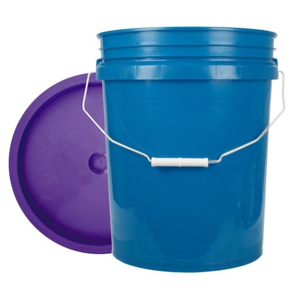 World Enterprises Bucket, 12 in H, Chevron and Purple 5CHBLU,345PPL - main